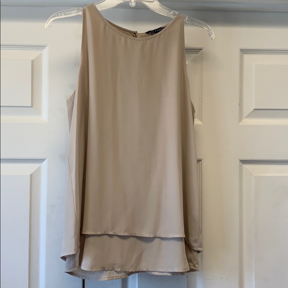 Light brown flowy tank